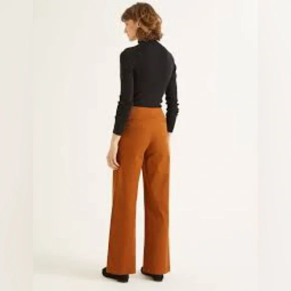 Boden Women’s Imogen Wide Leg Trouser Pant in Burnt Orange - Picture 2 of 8